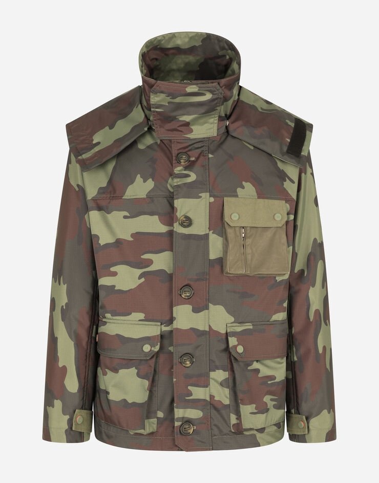 Camouflage-print nylon jacket - 3