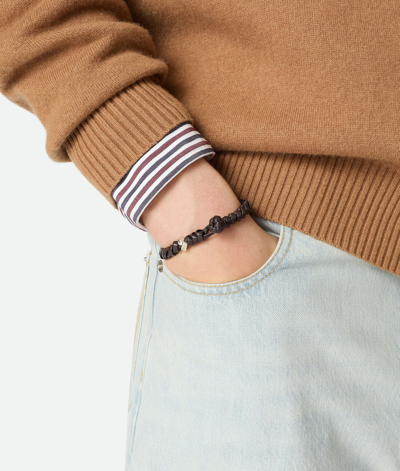 Bottega Veneta Knot Leather Bracelet outlook
