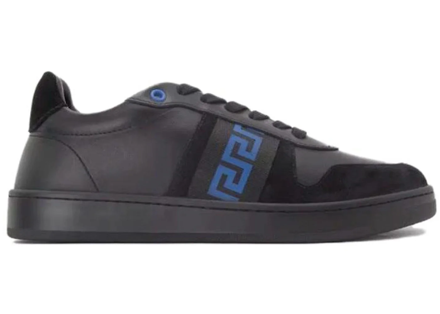 Versace Leather Low Top Sneaker Black Blue - 1