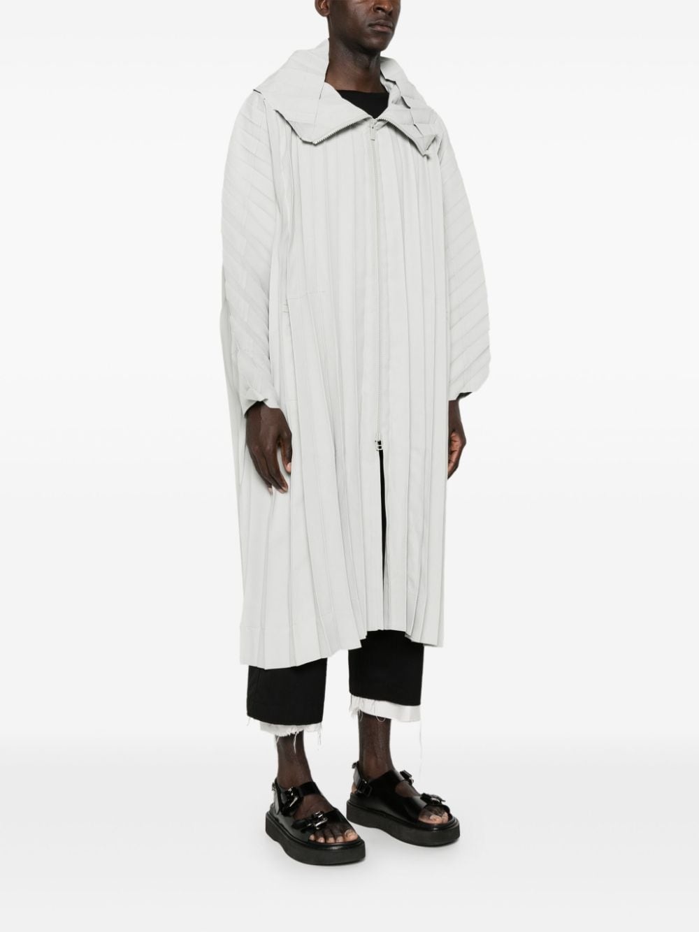Edge pleated long coat - 3