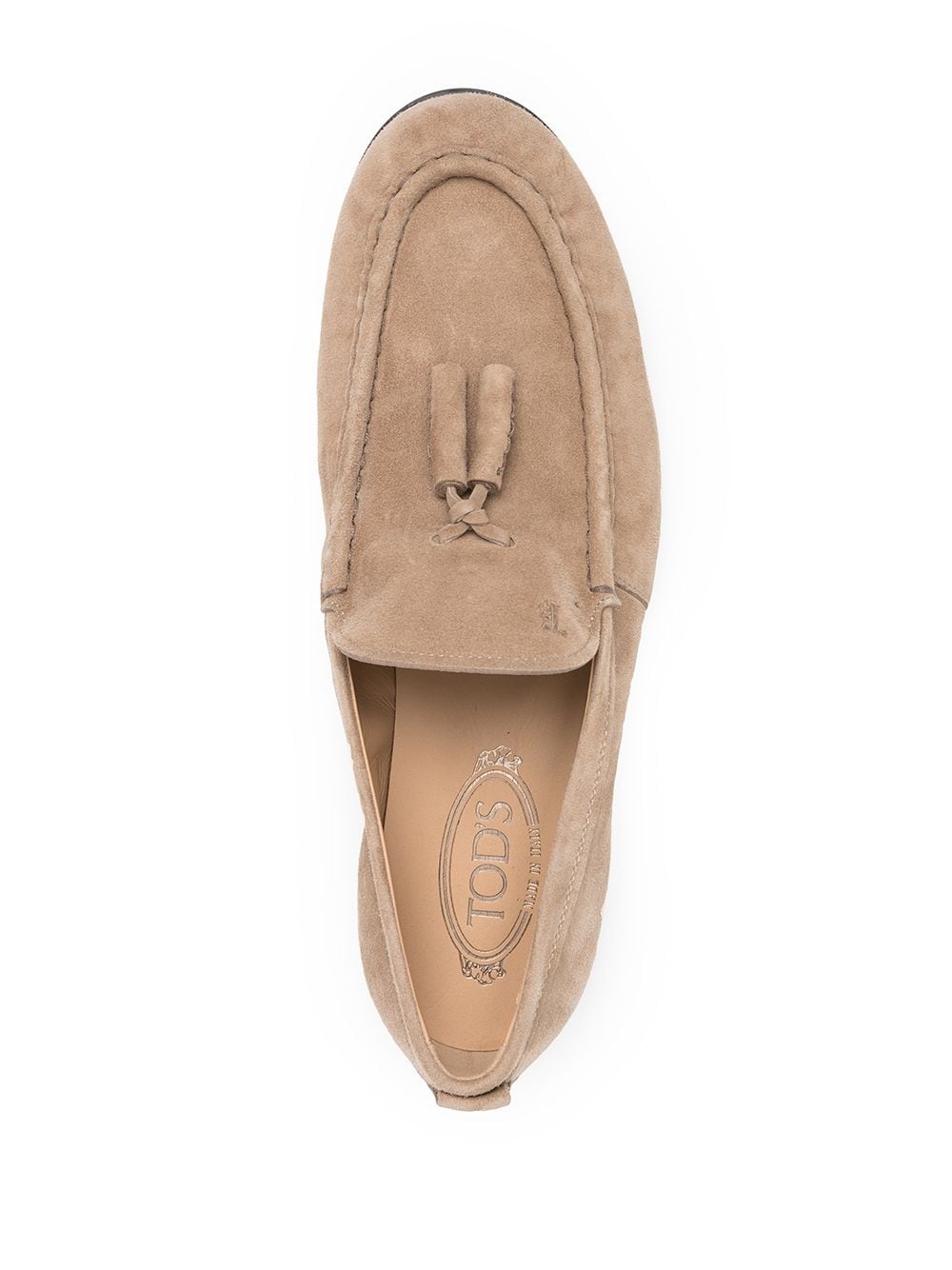 tassel trim suede loafers - 4