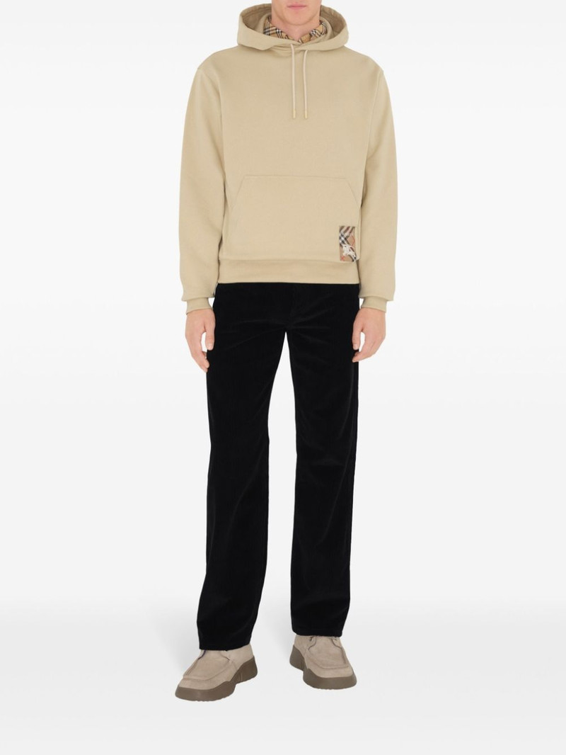 Burberry check-patch cotton hoodie outlook