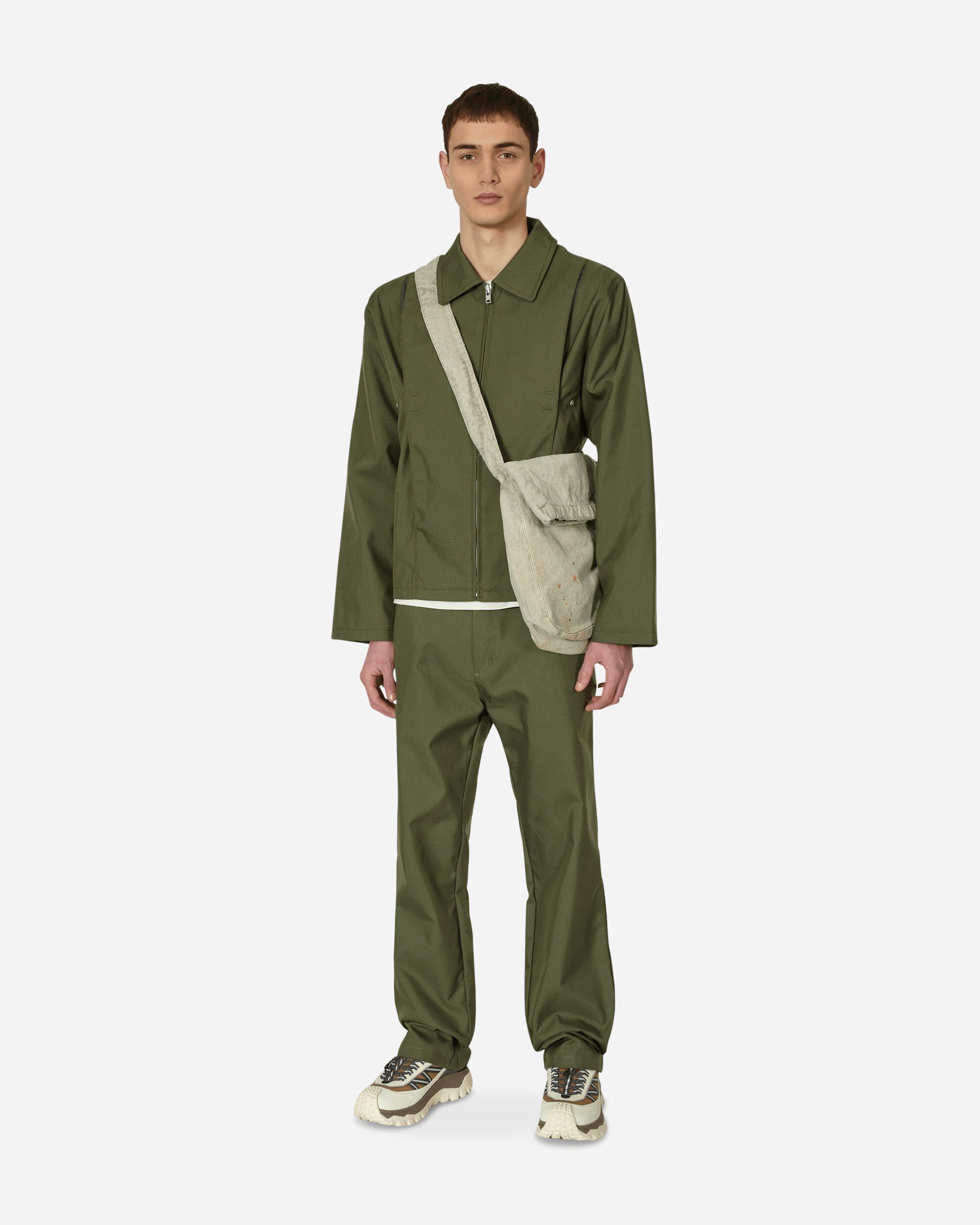 Pleat Bomber Jacket Green - 4