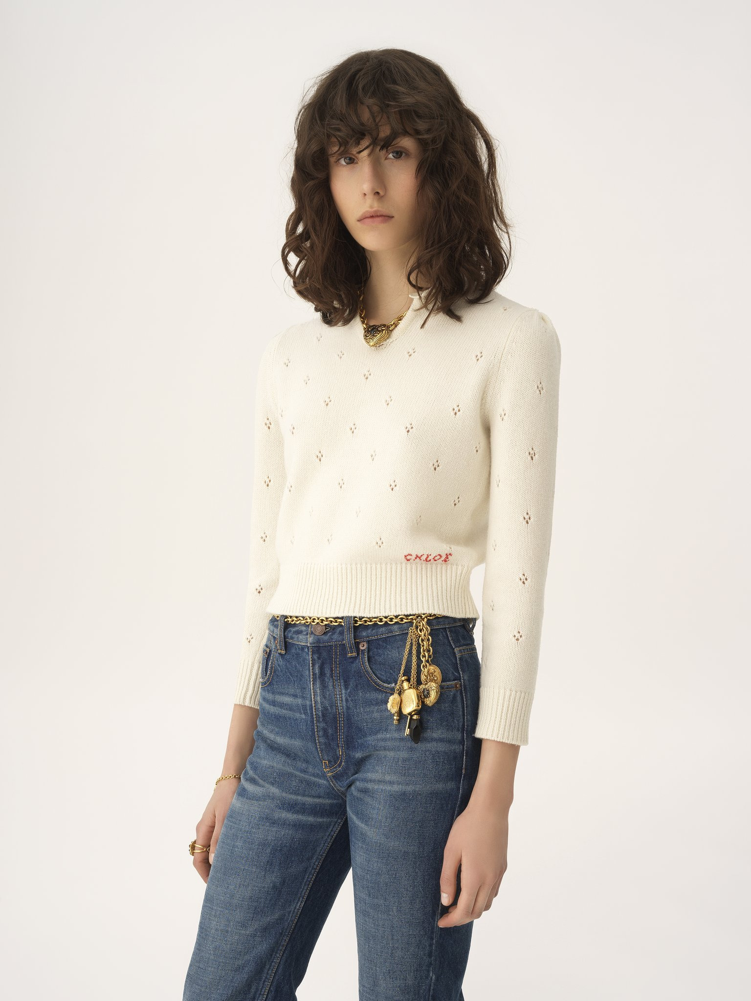 FITTED SWEATER IN A WOOL & CASHMERE KNIT - 4