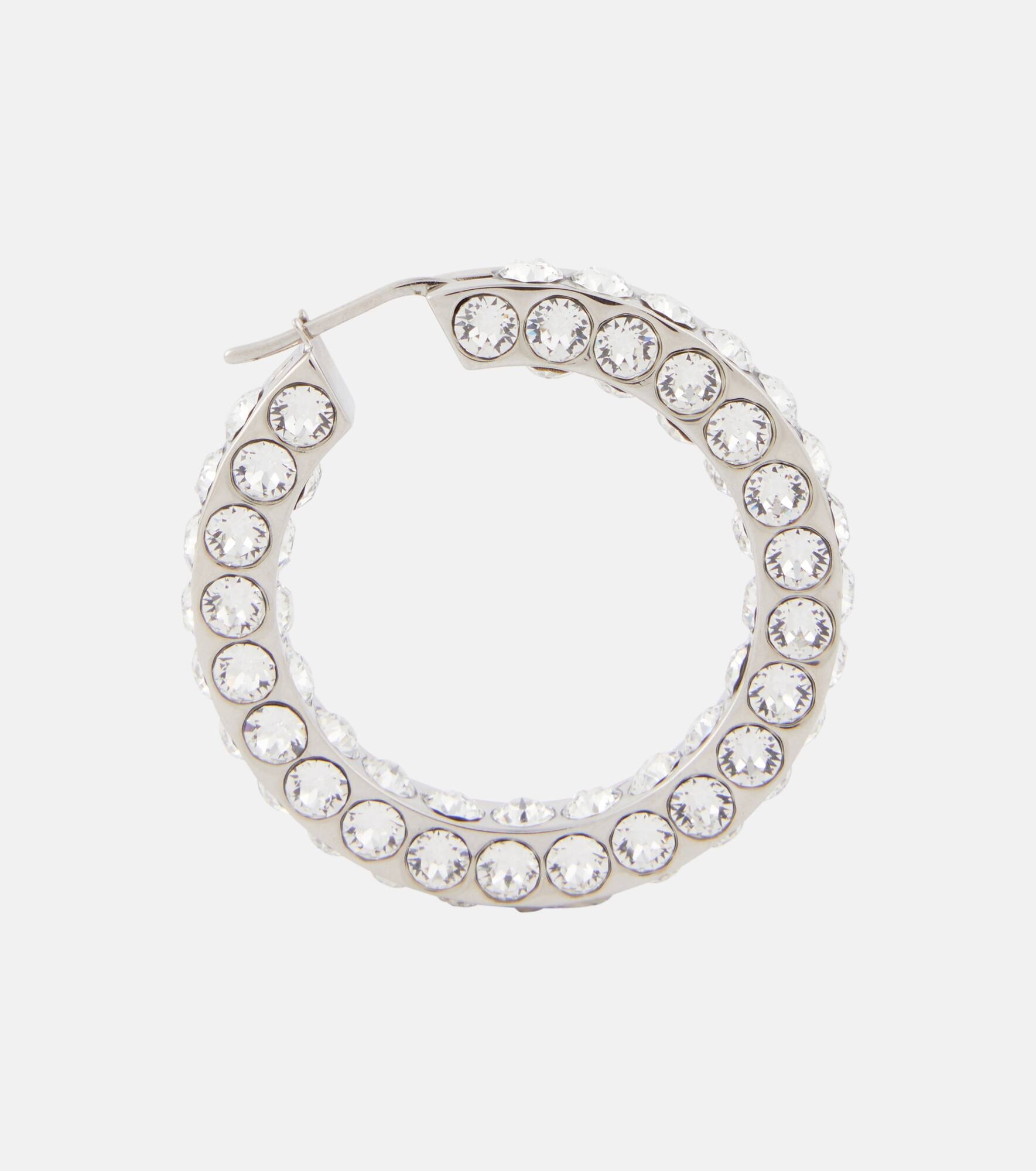 Jahleel large crystal-embellished hoop earrings - 2