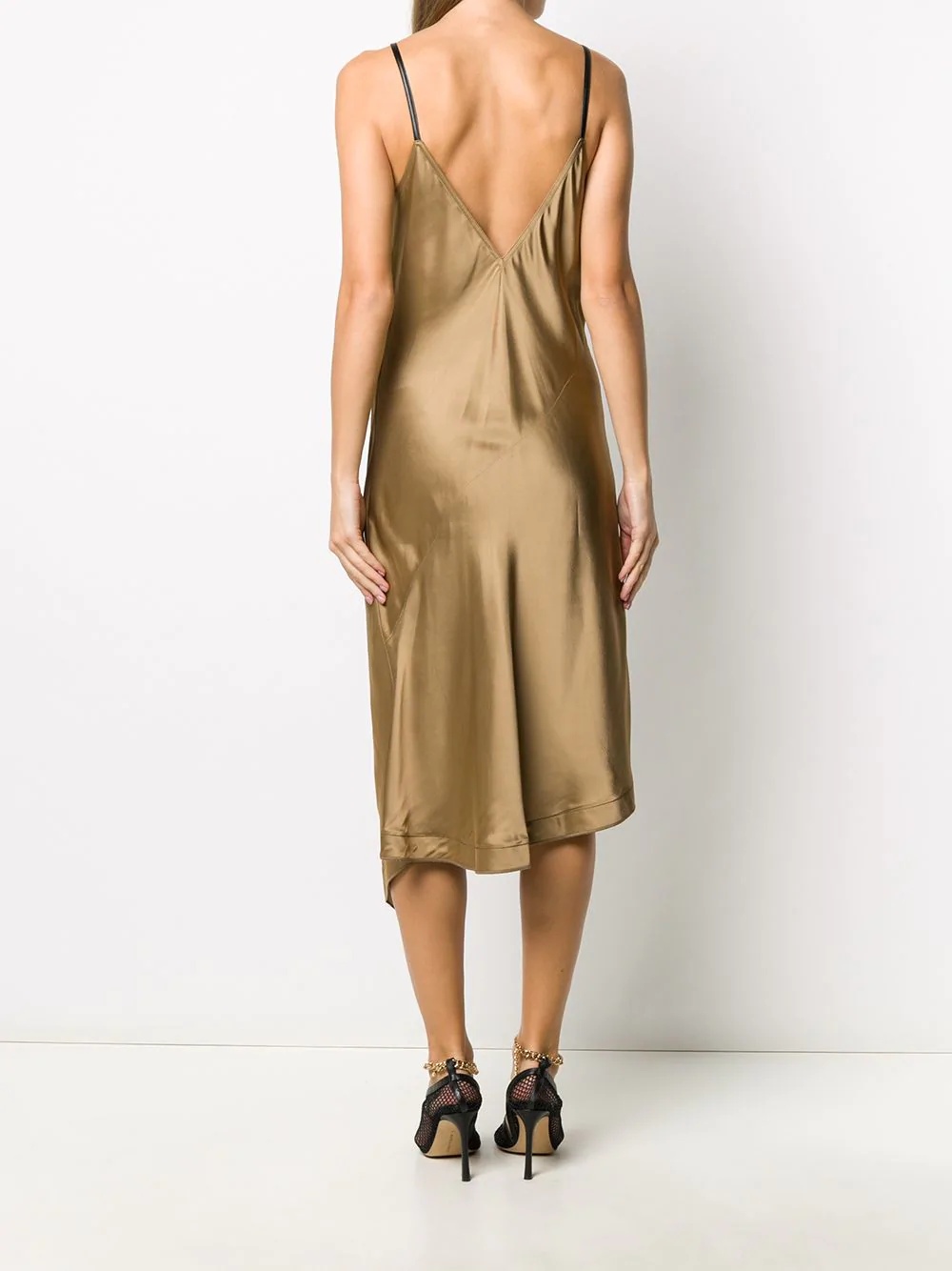 asymmetric slip midi dress - 4