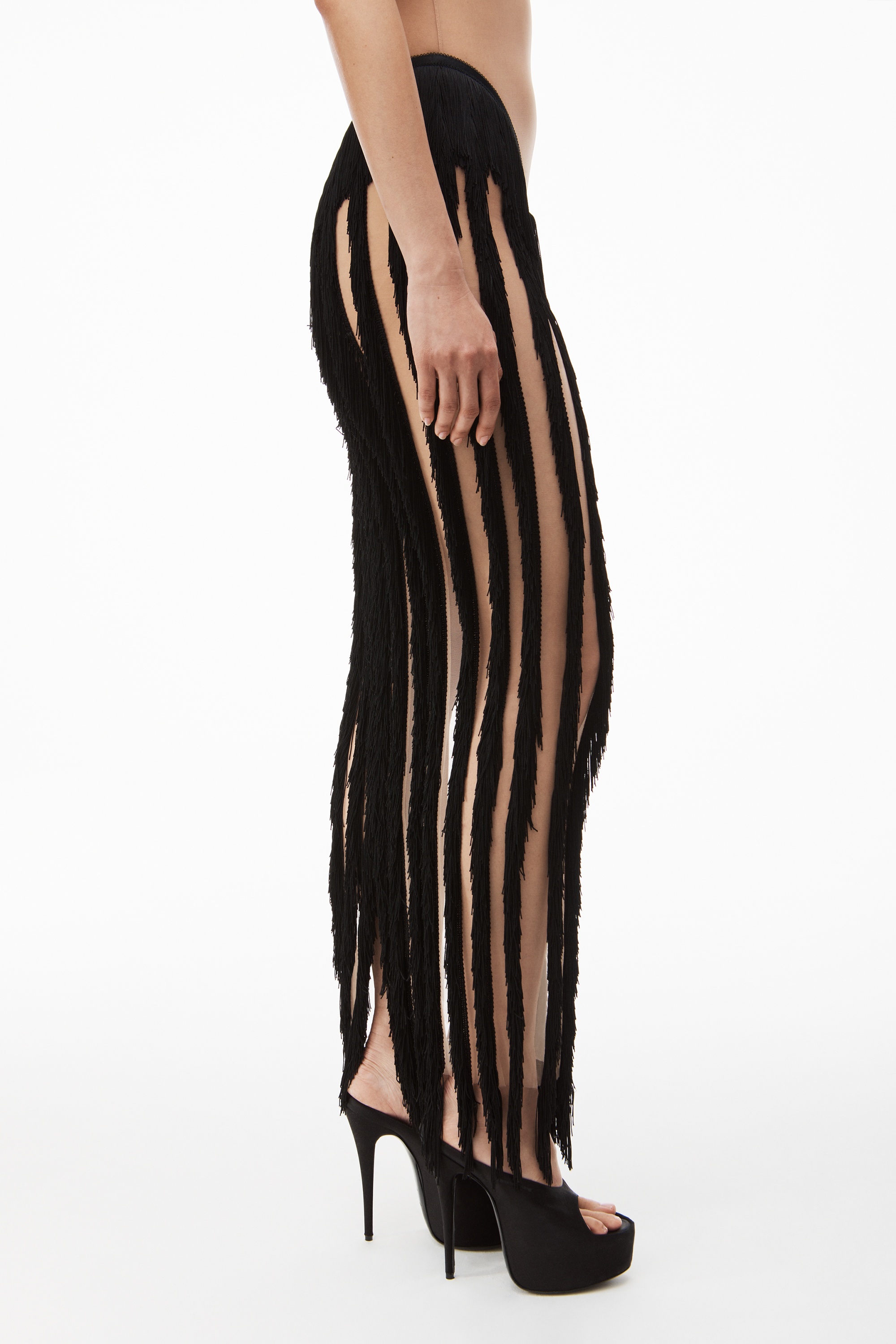 layered fringe bra and skirt dress - 5