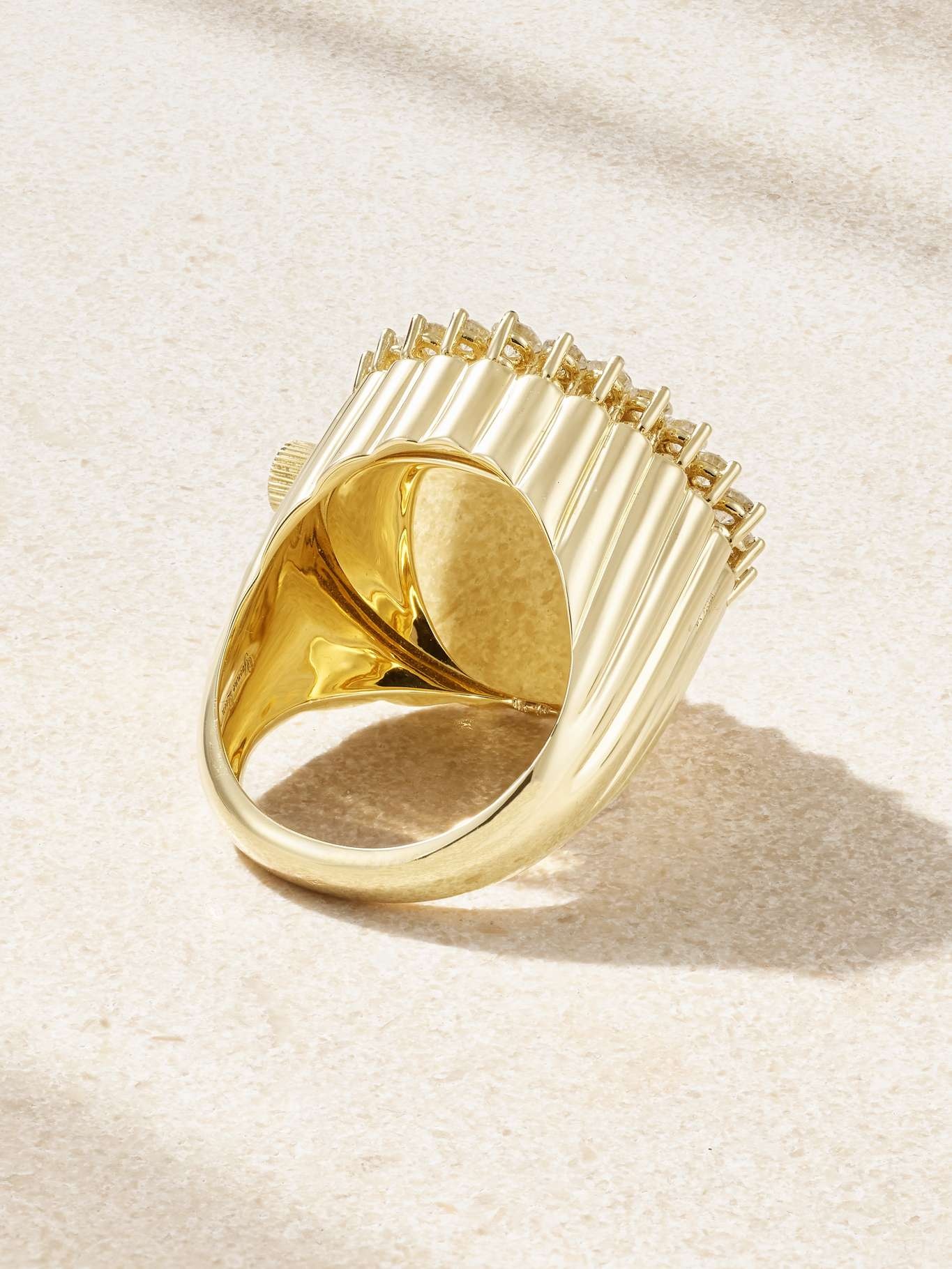 Watch 18-karat gold, mother-of-pearl and diamond ring Gold - 3