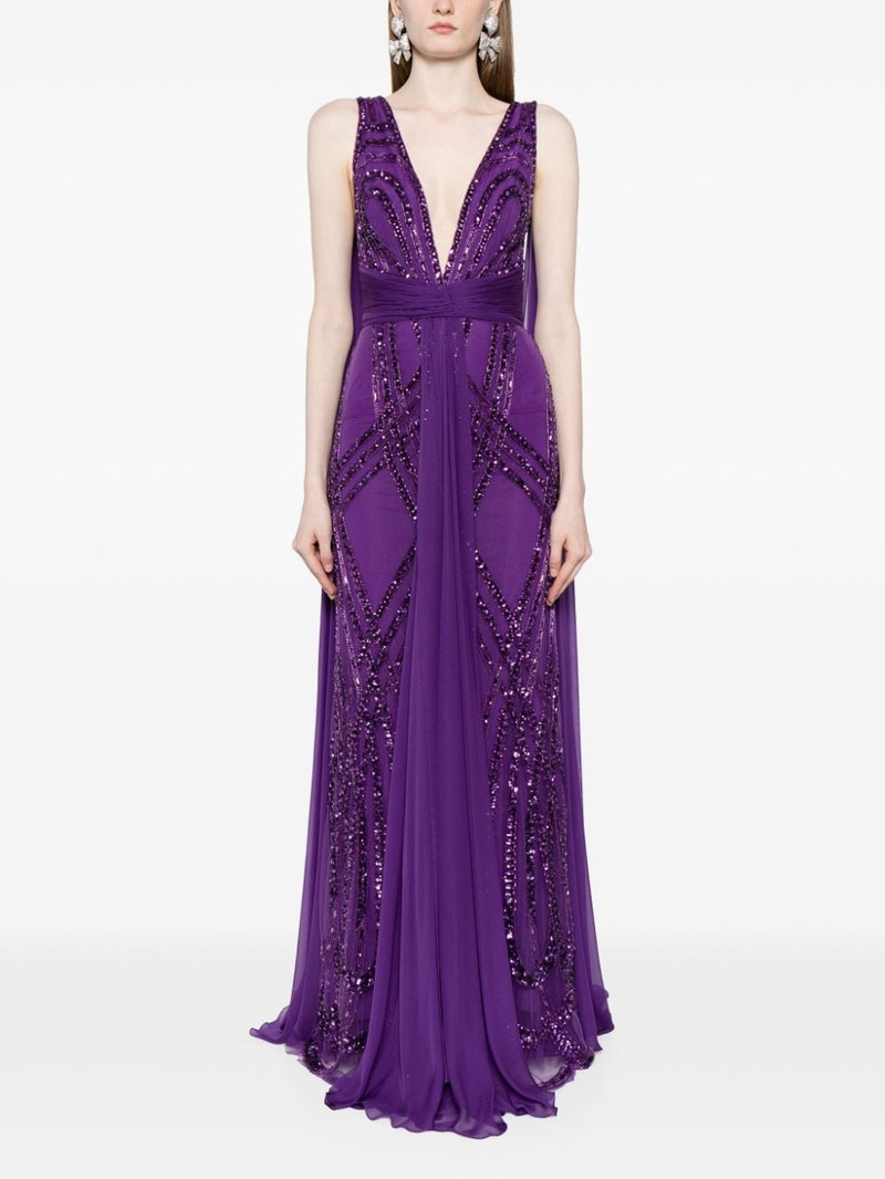 ZUHAIR MURAD beaded silk blend gown outlook
