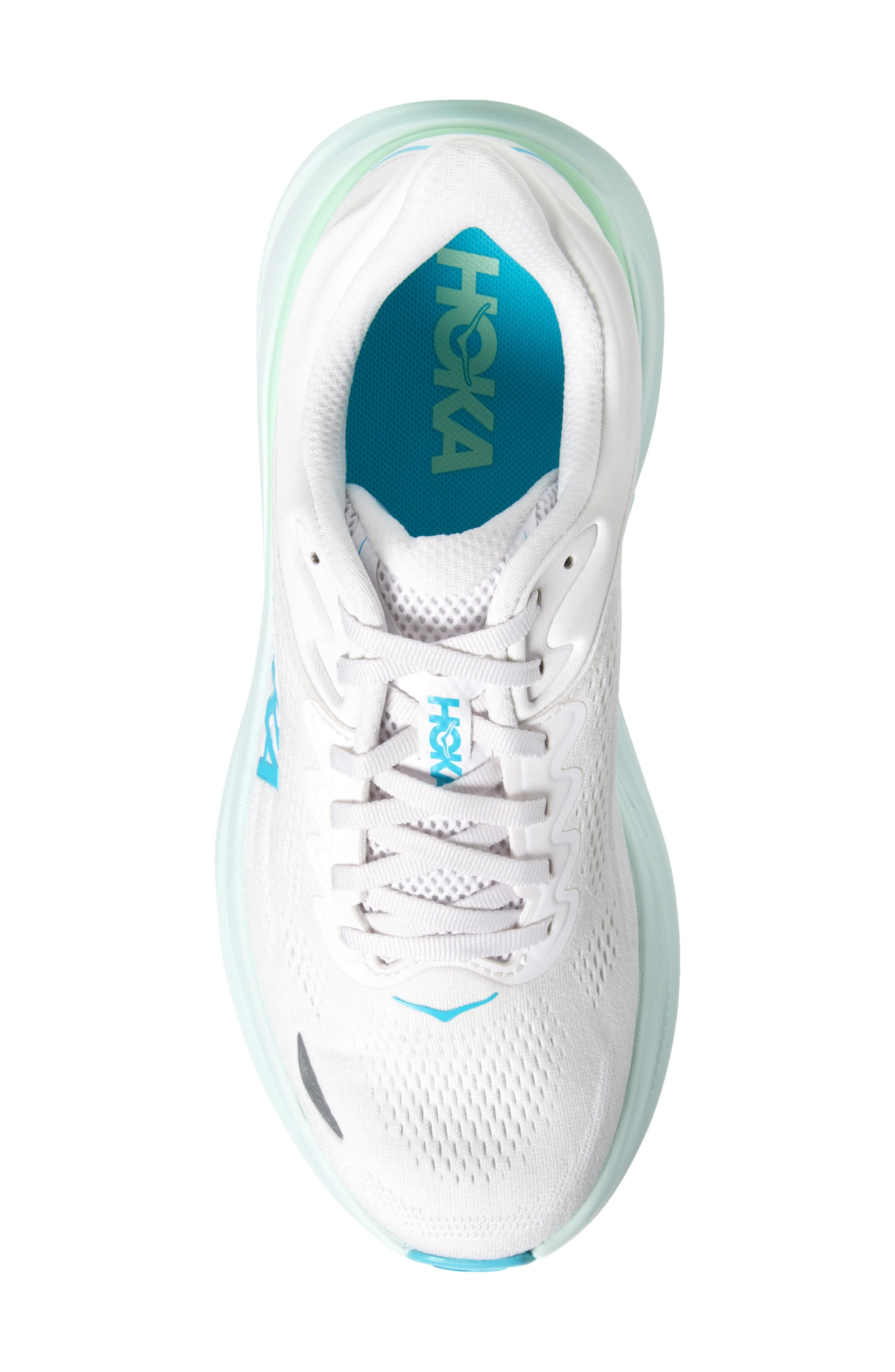HOKA Bondi 9 Running Shoe in Frost /Cielo Blue at Nordstrom - 5