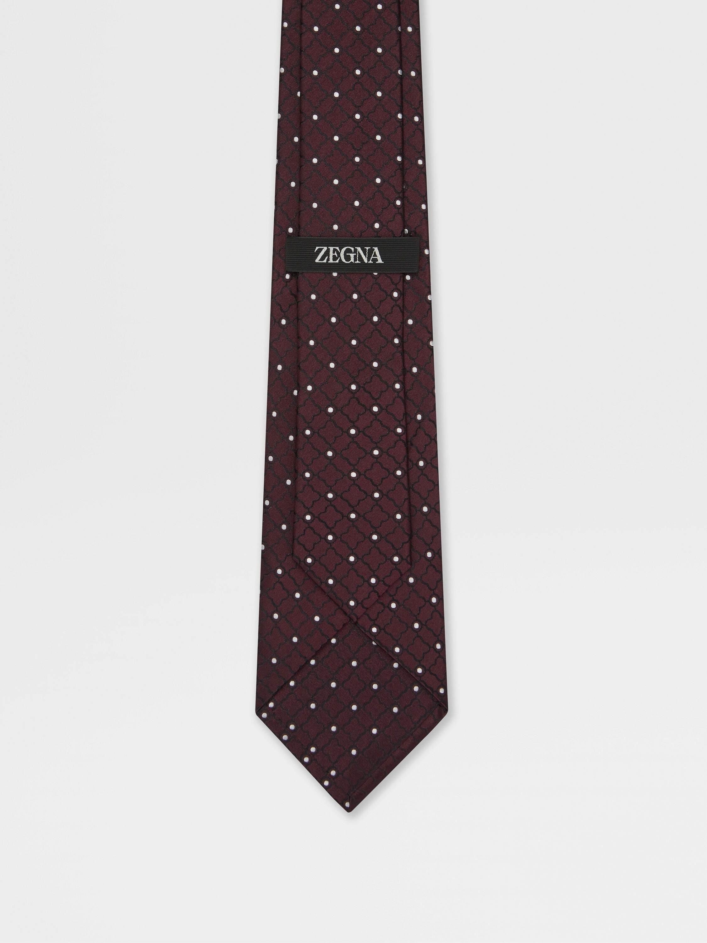 BURGUNDY SILK TIE - 3