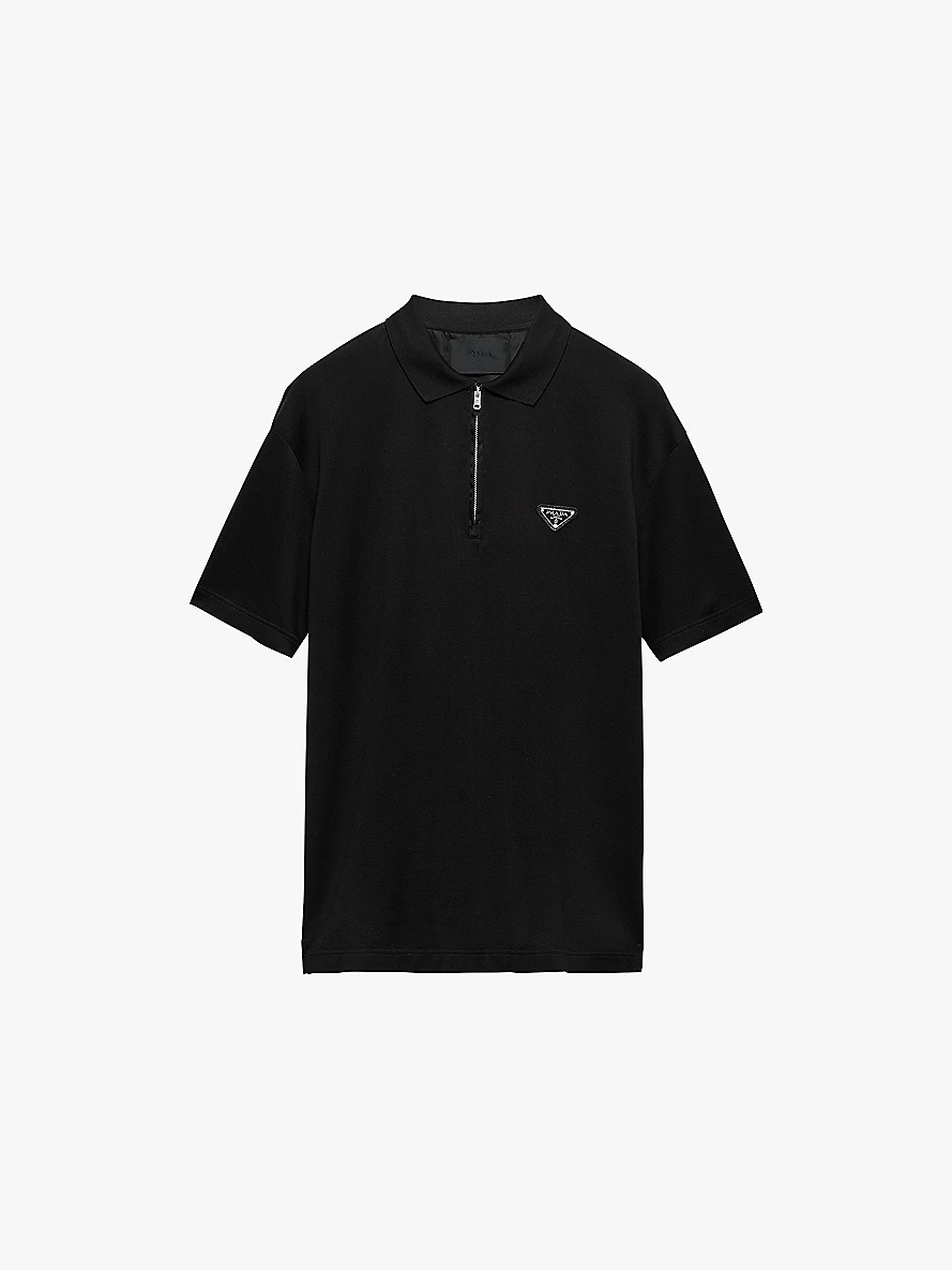 トップス PRADA logo plate polo shirt Prada Prada Triangle Logo Short-Sleeved Polo Shirt - Polo