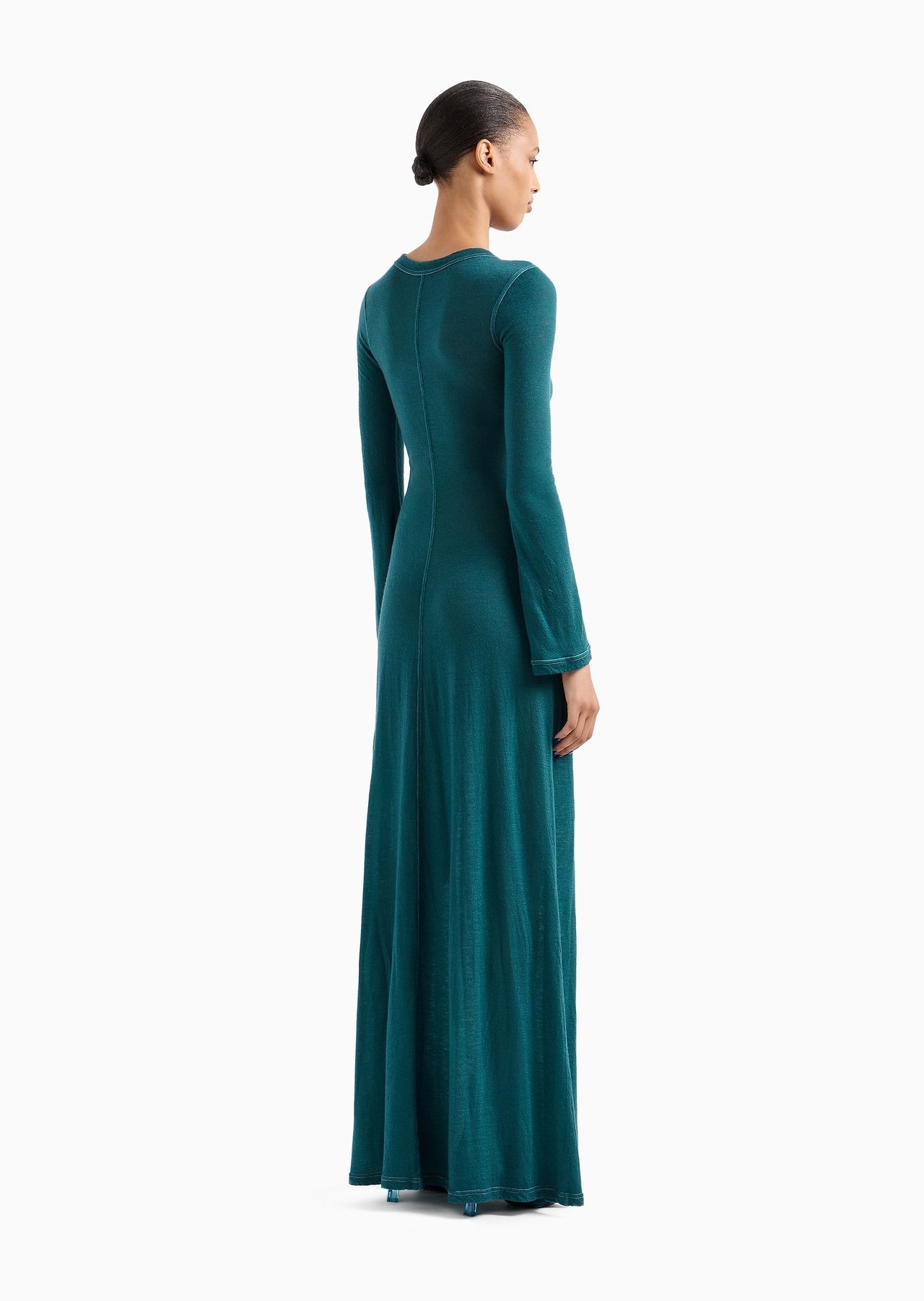 Long dress in cashmere jersey - 3