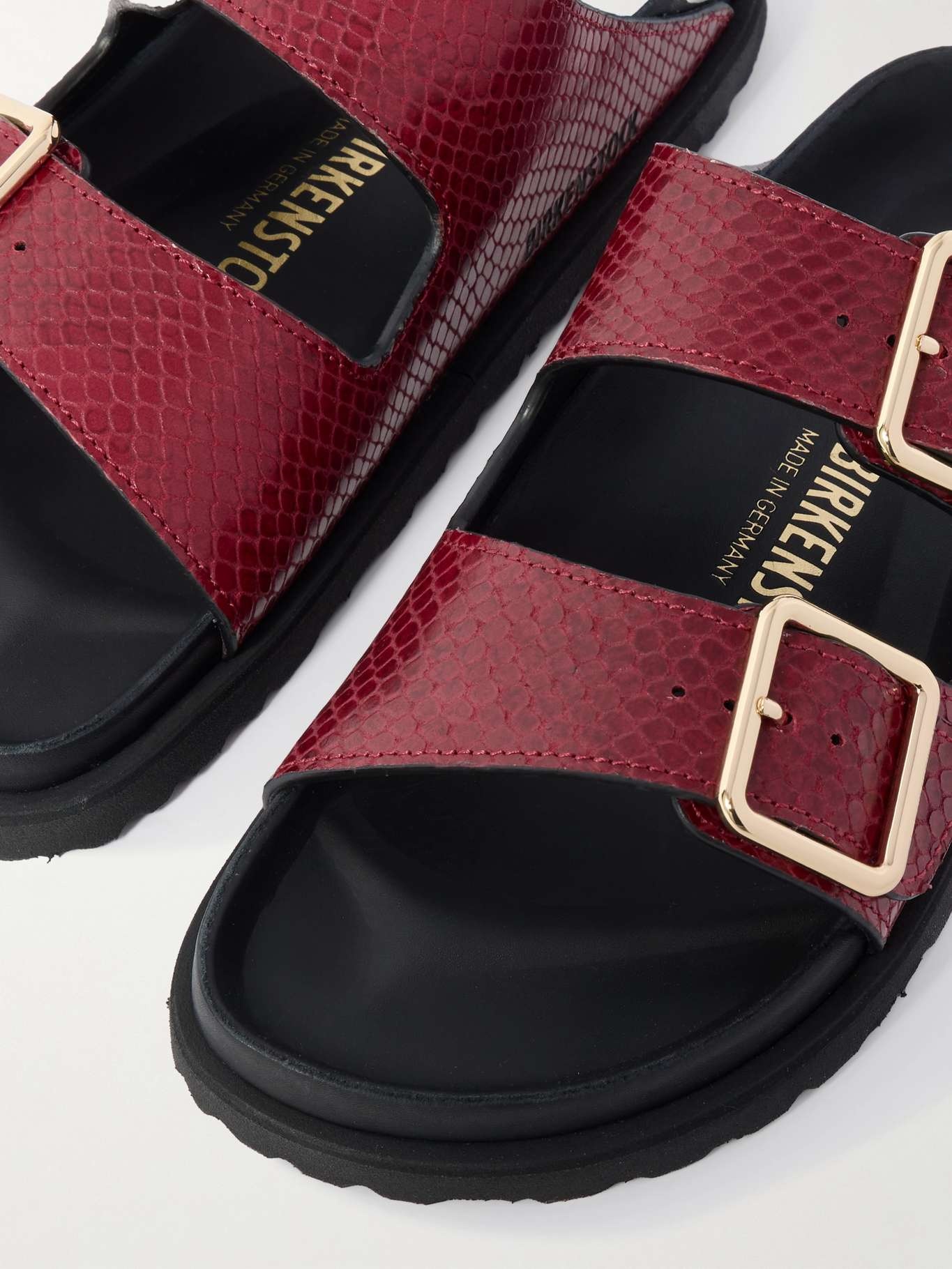 Arizona snake-effect leather sandals Red - 4