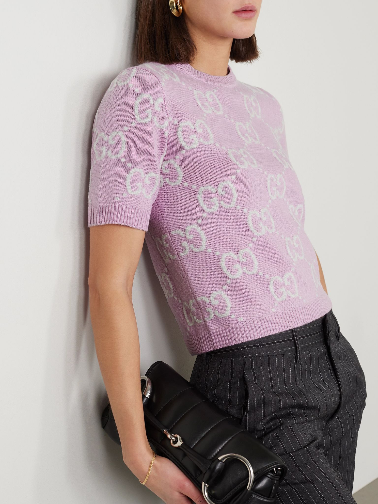 Wool-jacquard sweater Antique rose - 3