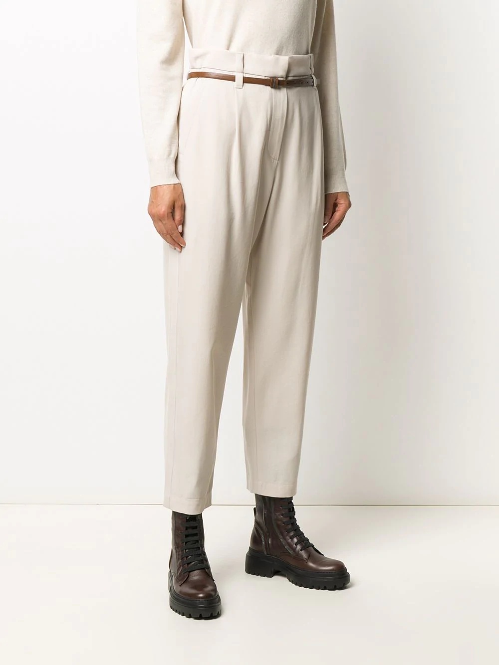 high-waisted tapered trousers - 3