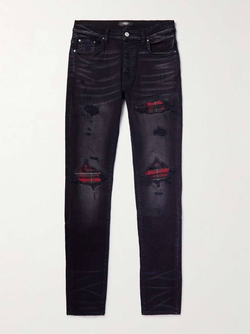 MX1 Skinny-Fit Panelled Distressed Jeans 1
