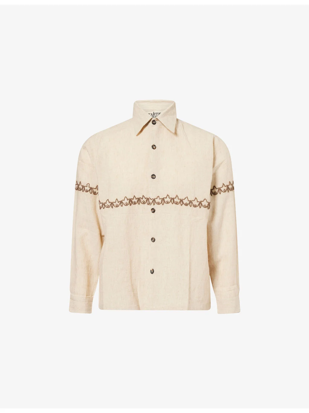 Hand-Embroidered Stitch Ramie Shirt - 1