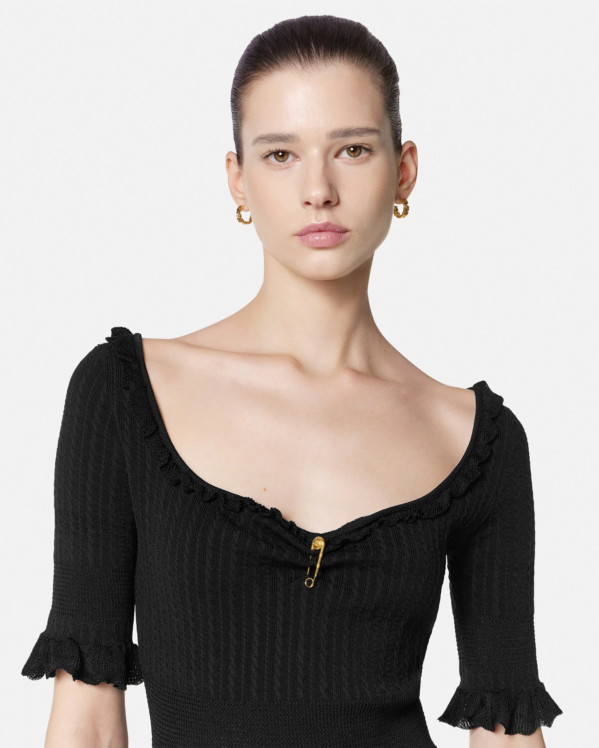Safety Pin Knit Flared Mini Dress - 3