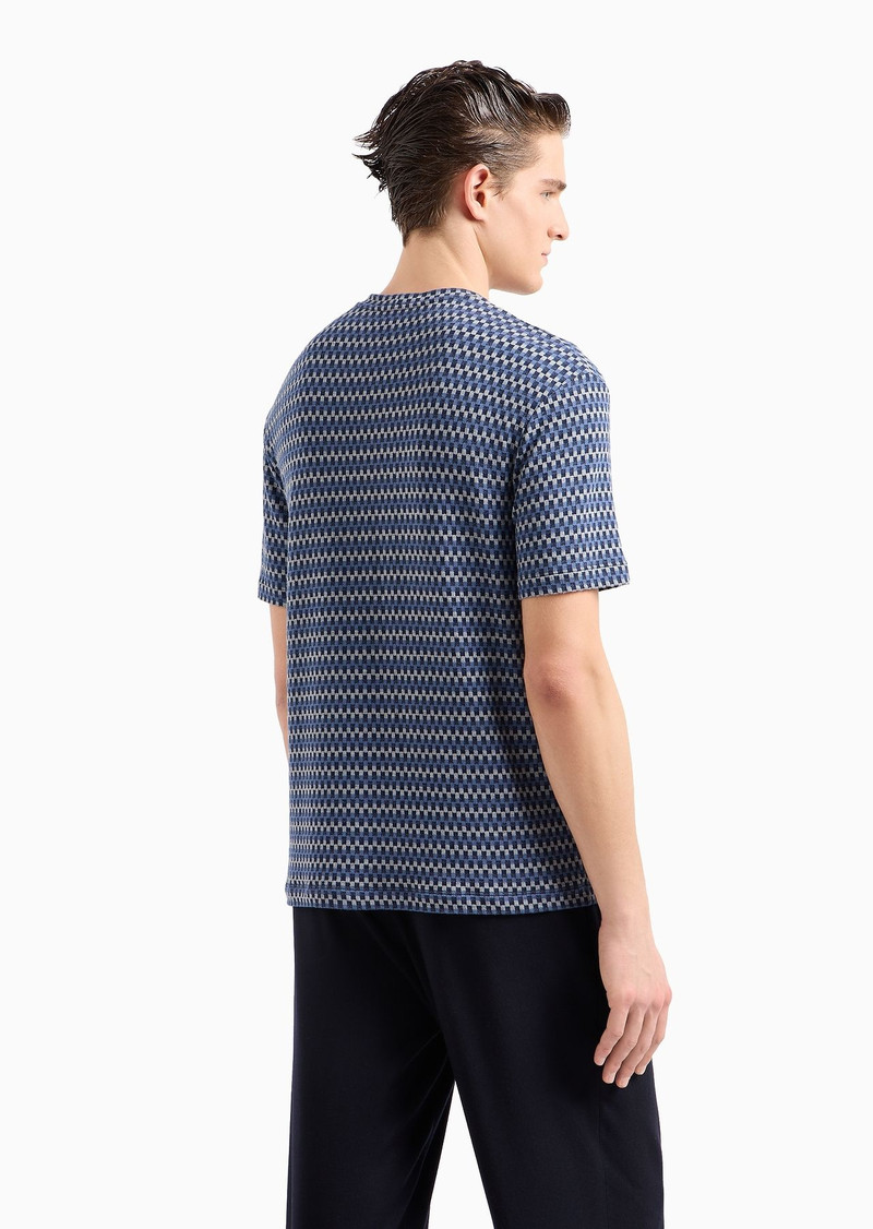 GIORGIO ARMANI Stretch viscose jacquard jersey crew-neck T-shirt outlook