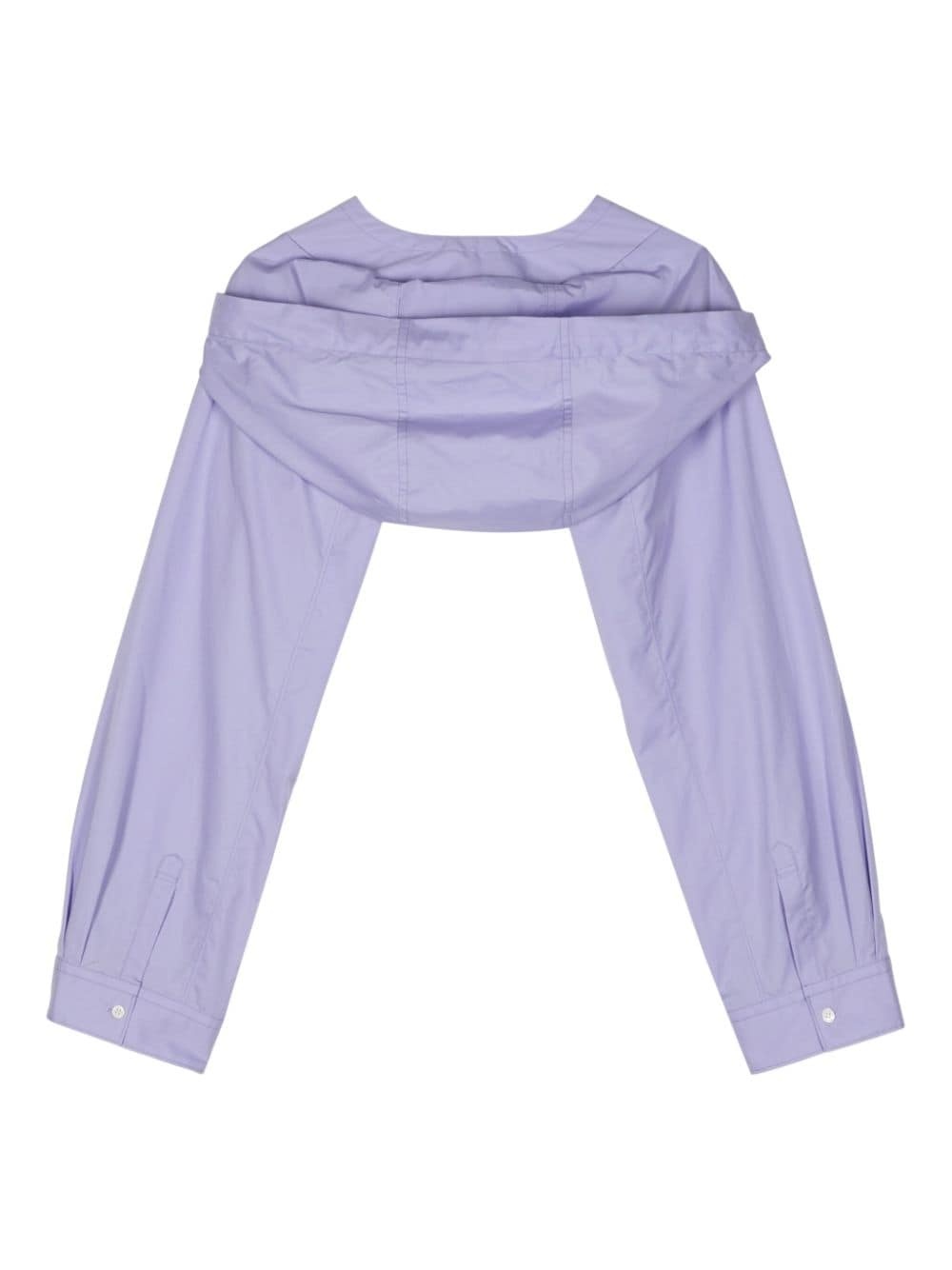 hooded cropped cotton jacket - 2