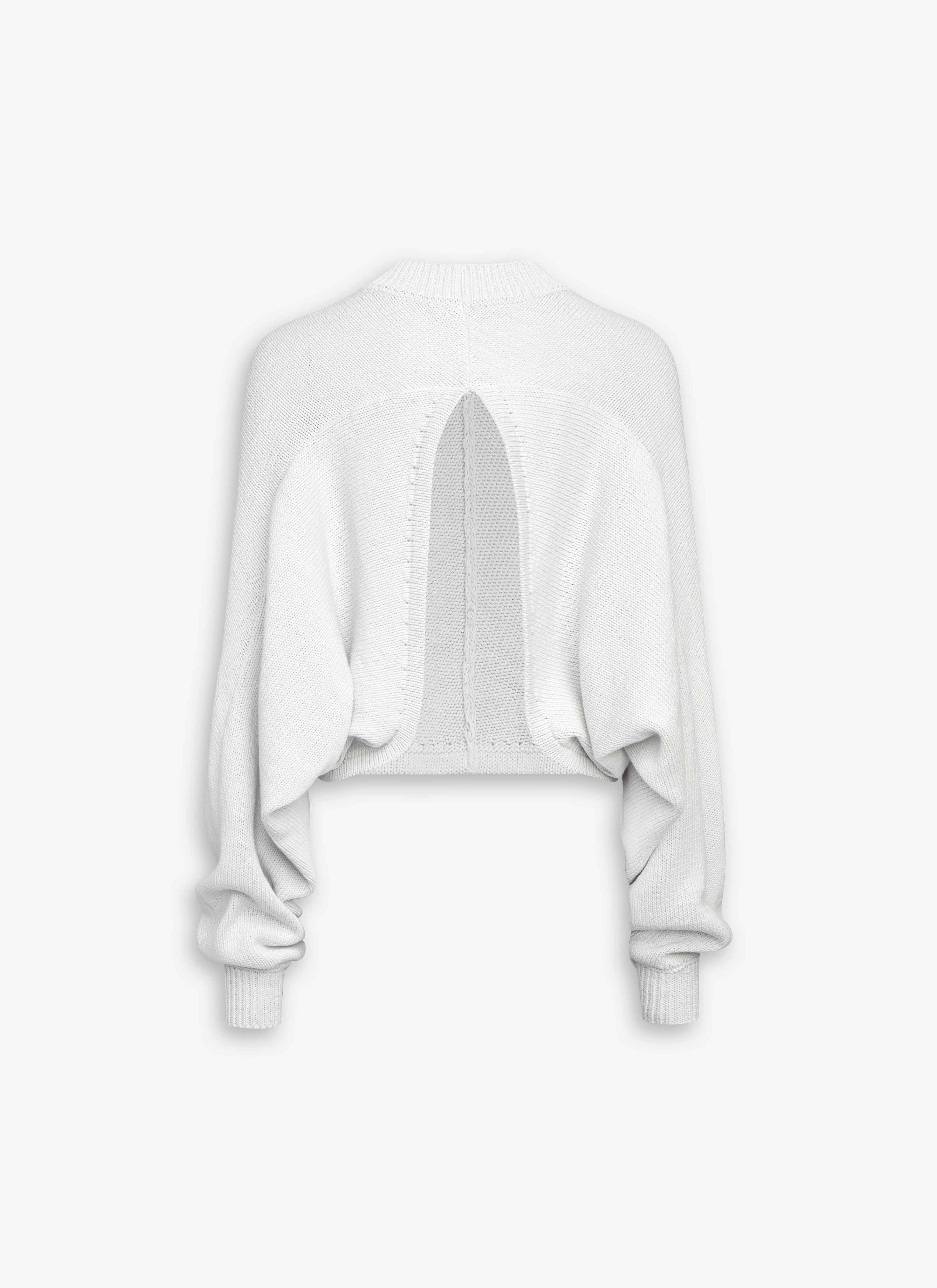 COTTON LINEN KNIT BARE BACK JUMPER - 4