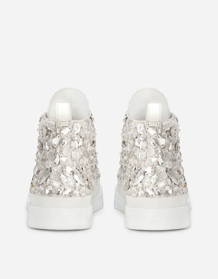 Calfskin nappa Portofino Light mid-top sneakers with all-over embroidery - 3