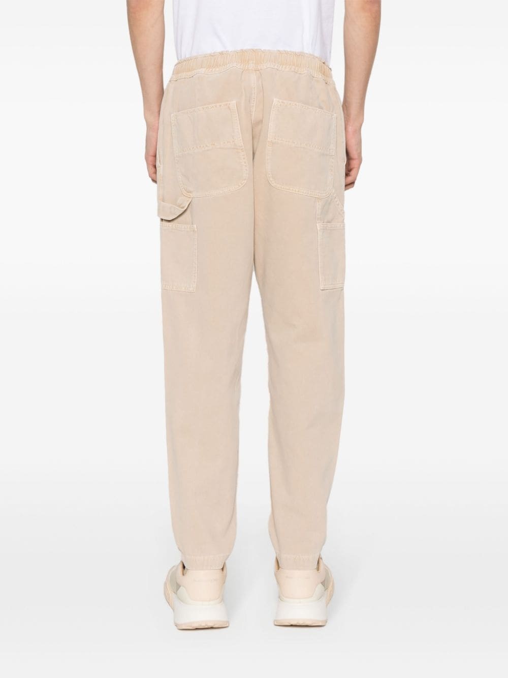 logo-embroidered tapered trousers - 4