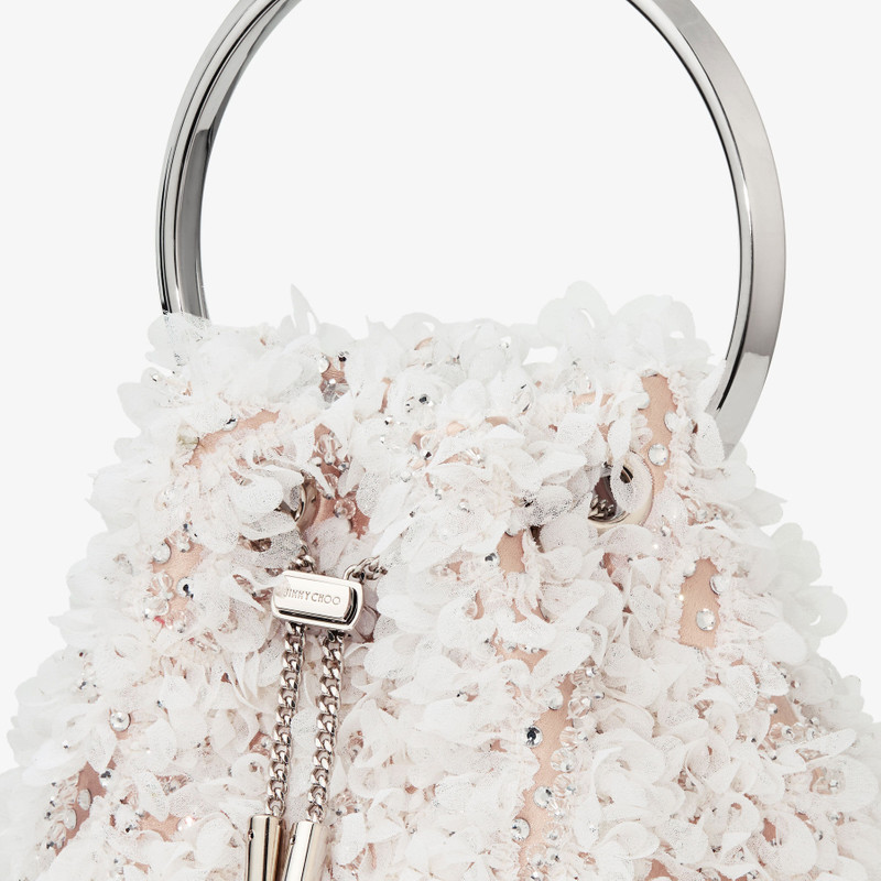 Bon Bon Ivory Satin Bucket Bag with Petal Embroidery 4