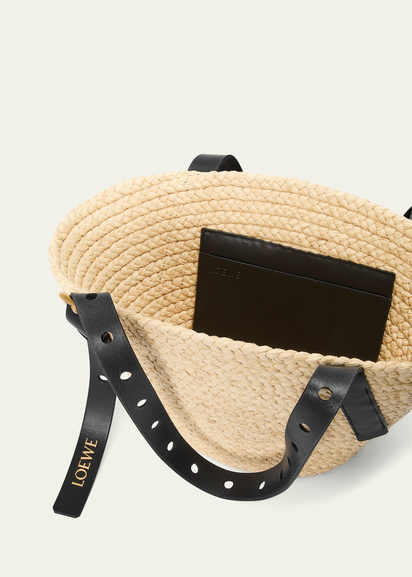Punch Hole Small Basket Shoulder Bag in Raffia - 4