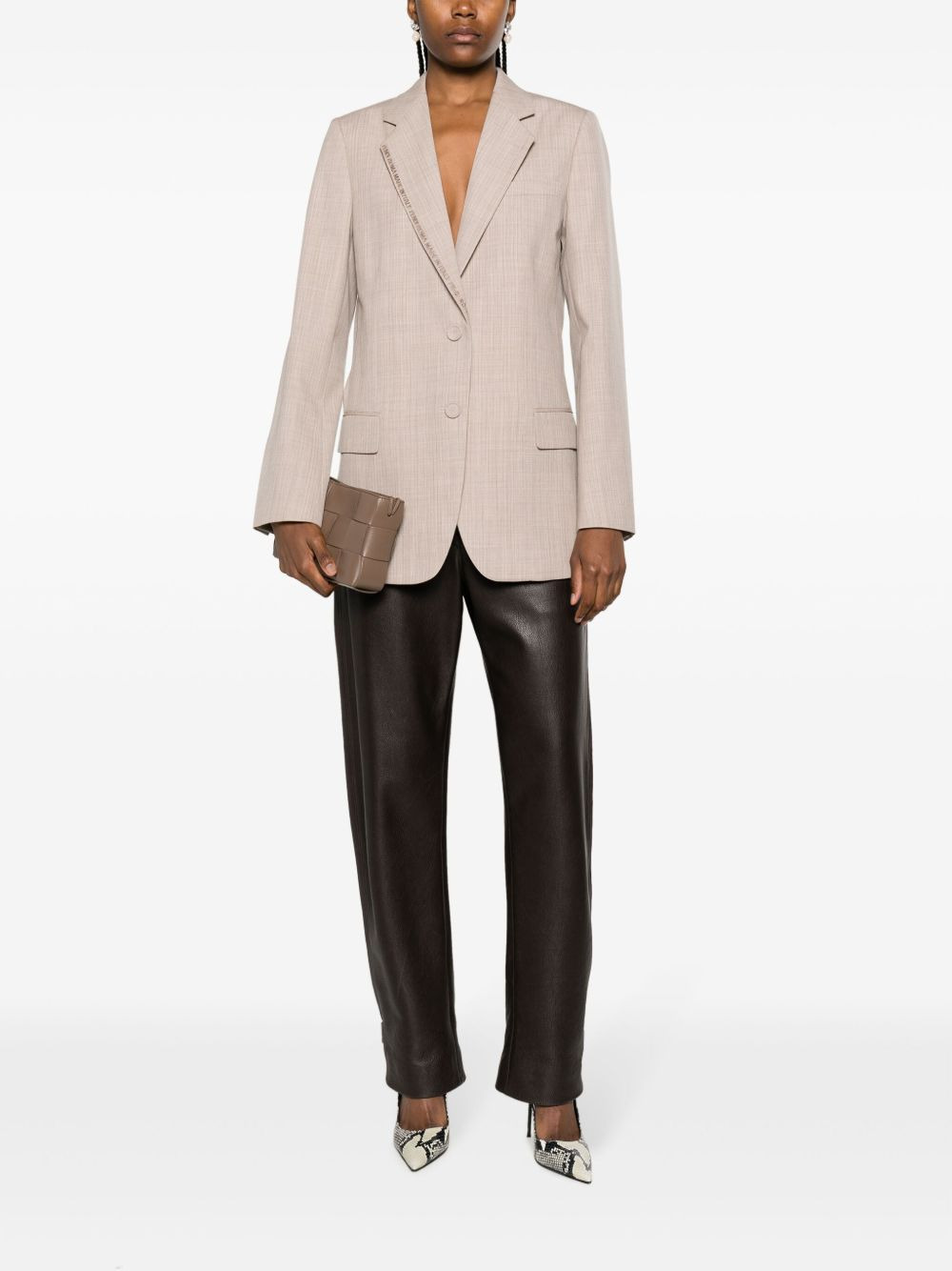 logo-embroidered single-breasted blazer - 2