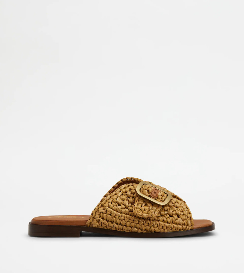 SANDALS IN RAFFIA - BROWN 1