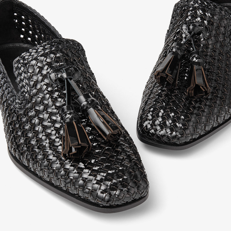 Foxley/M
Black Woven Patent Loafers with Tassel 3
