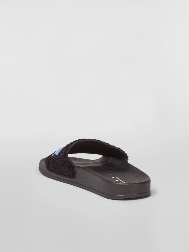 RUBBER SANDAL WITH BLACK AND BLUE TERRY-CLOTH BAND - 3