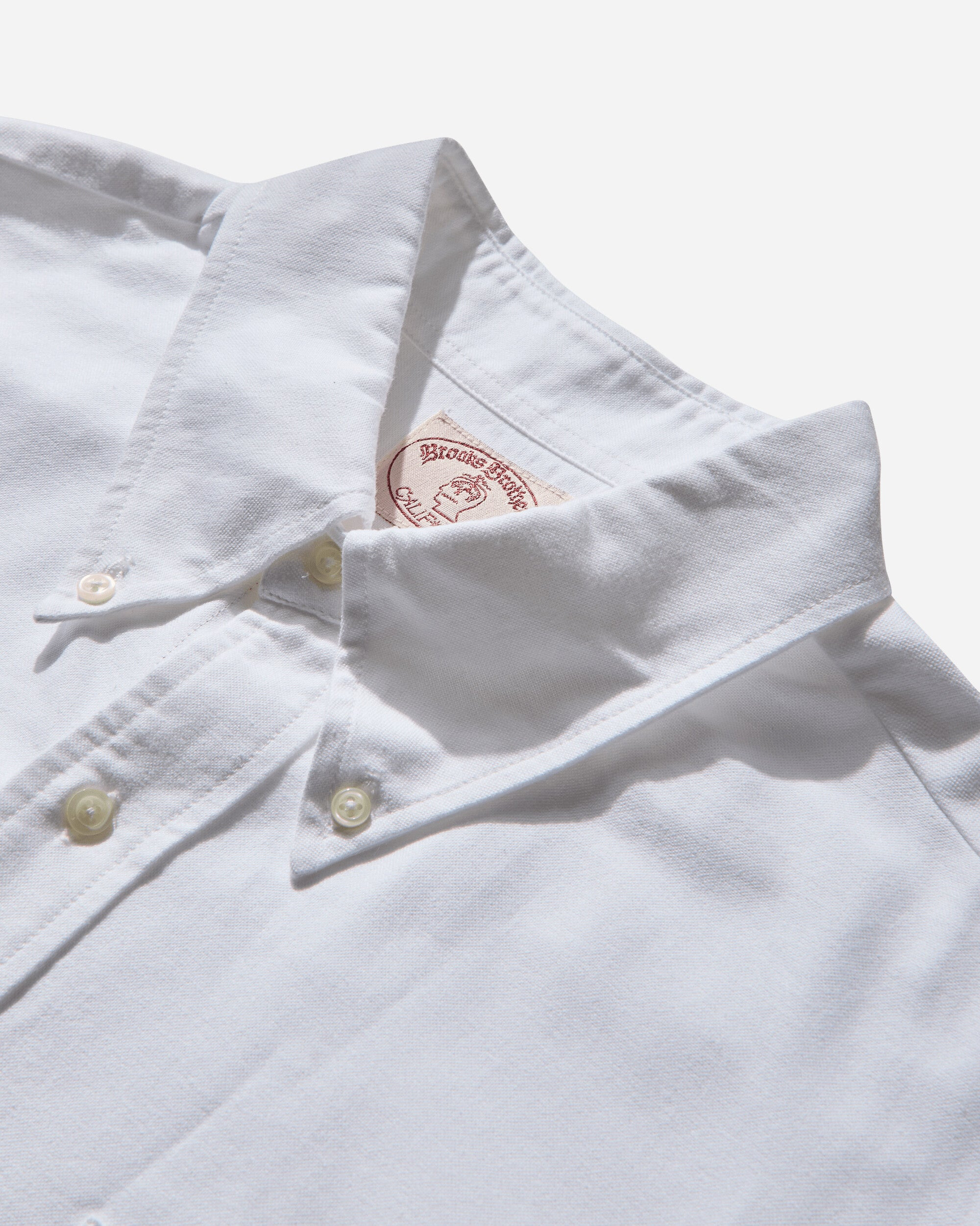 Men's Brooks Brothers Selvedge Oxford Button Up Shirt White - 3