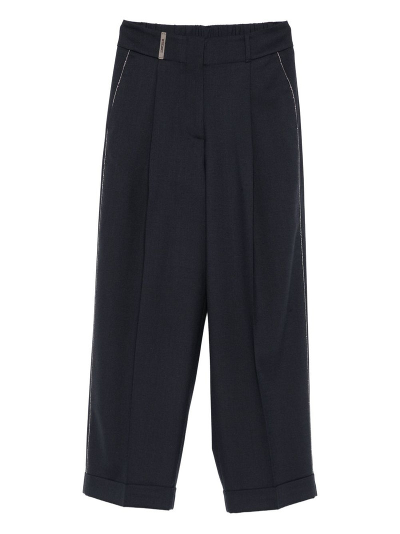 pleated side-stripe trousers 1