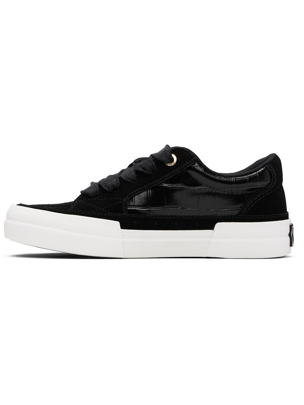 Black Croc Debossed Sunset Skate Sneakers - 3