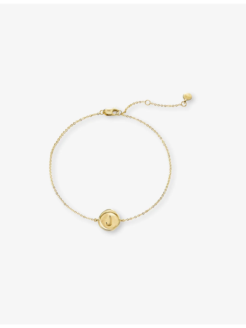 Mini Initial J Stamp 14ct Yellow-Gold Bracelet - 1