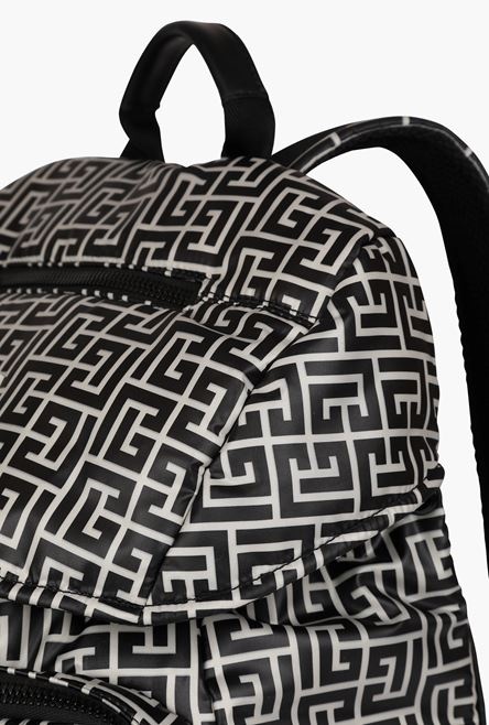 Nylon backpack with bicolor Balmain monogram - 7