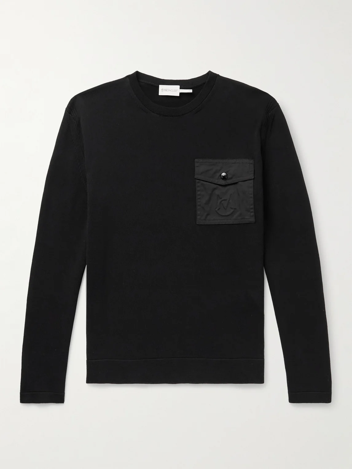 Logo-Appliquéd Twill-Trimmed Cotton Sweater - 1