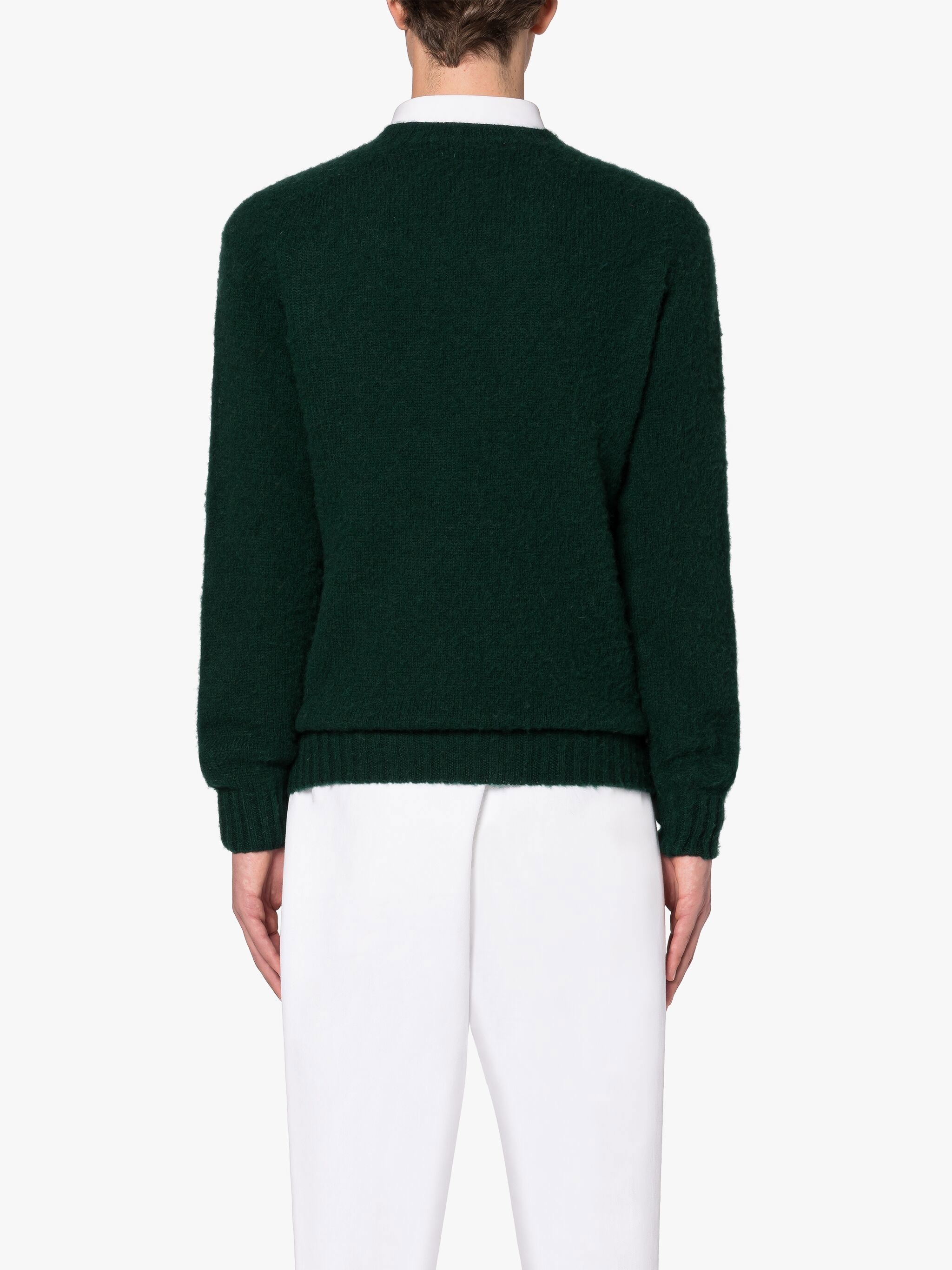 HUTCHINS DARK GREEN WOOL CREWNECK SWEATER - 3