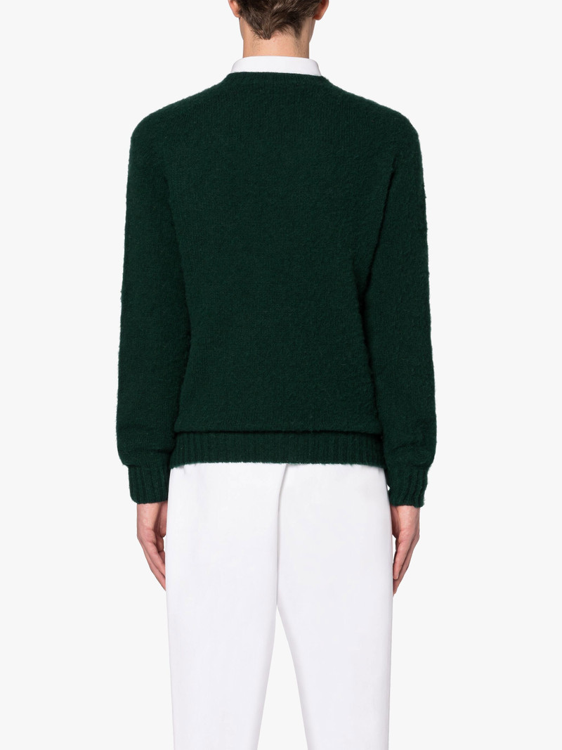 HUTCHINS DARK GREEN WOOL CREWNECK SWEATER 3