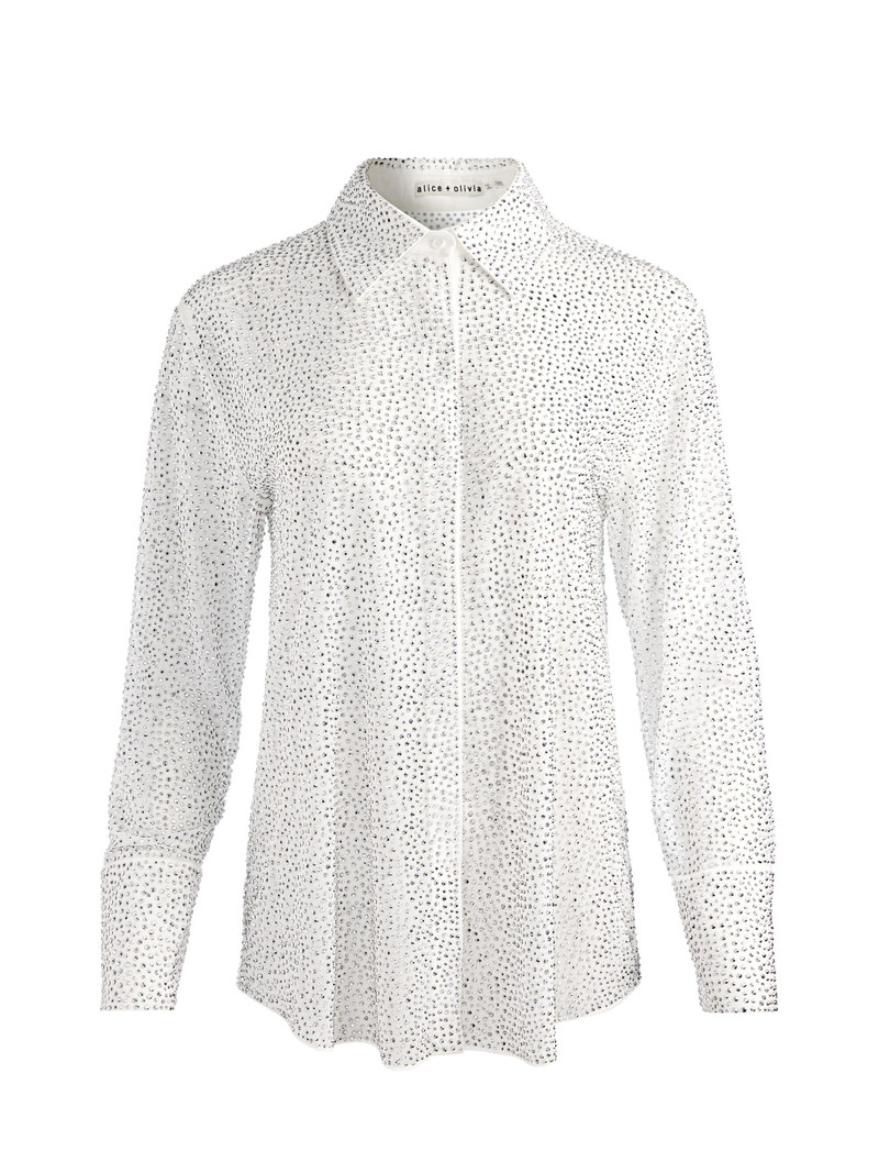 FINELY EMBELLISHED OVERSIZED BUTTON DOWN 1