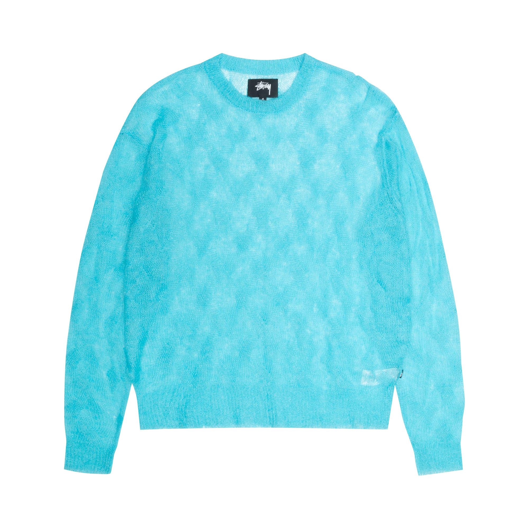 Stussy Loose Knit Cross Cable Sweater 'Cyan' - 1