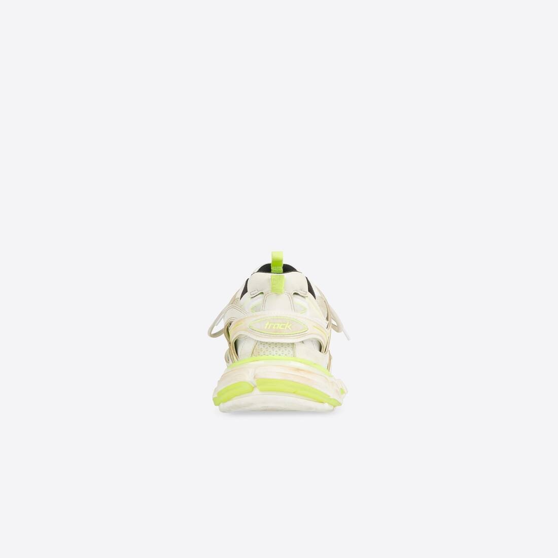 Women's Track Sneaker Worn Out in White/fluo Yellow - 2
