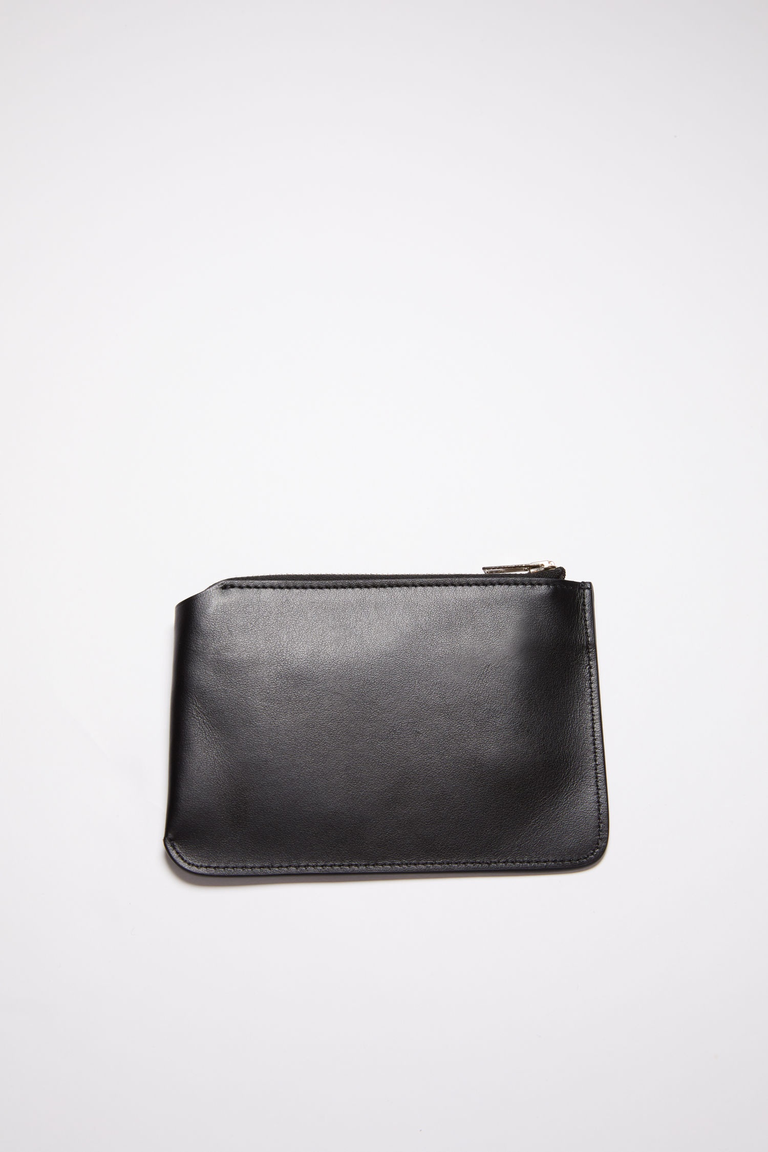 Leather zip wallet - Black - 2