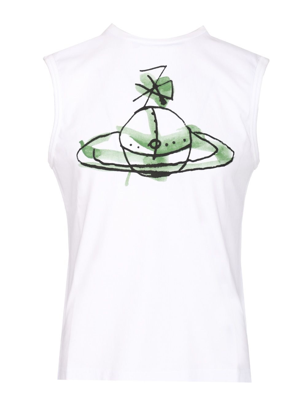 Drawn Orb Muscle T-Shirt White - 1