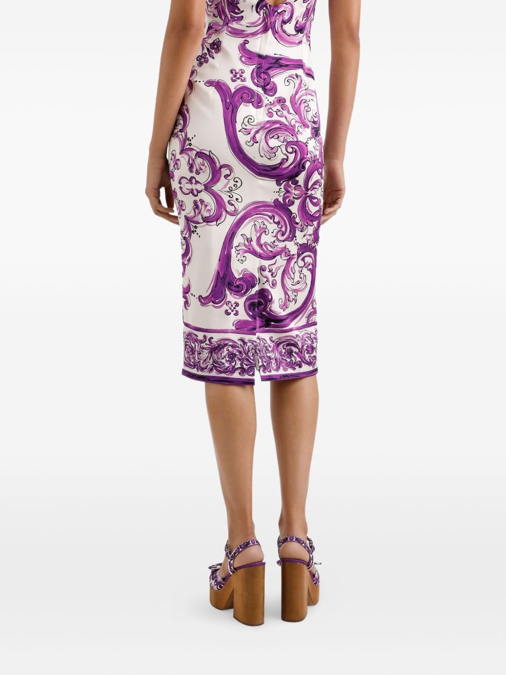Maiolica-print midi dress - 5