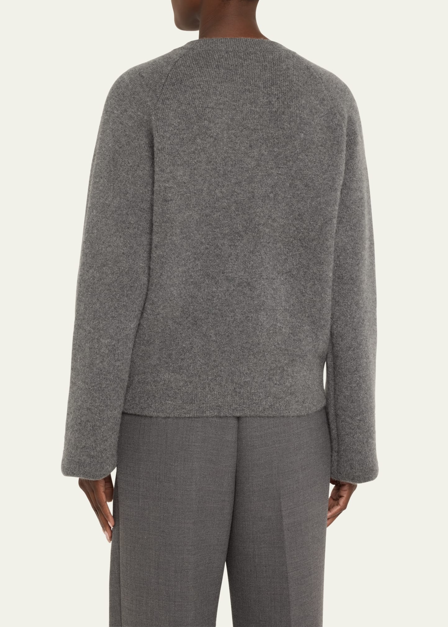 Hammered Button Wool Cashmere Cardigan - 3