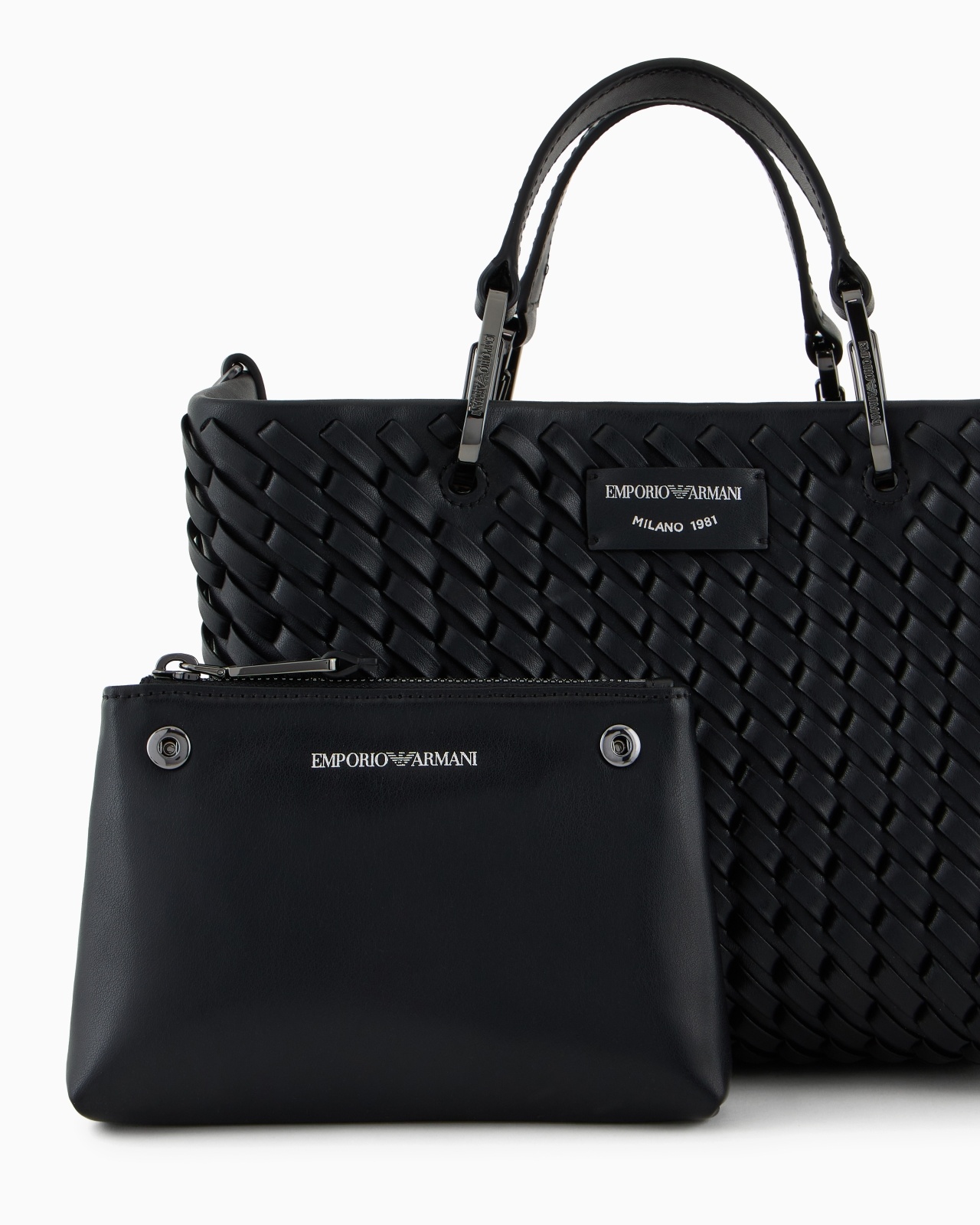 MYEA SMALL SHOPPER BAG IN INTERWOVEN LEATHER - 6